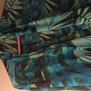 Ana Green Tropical Palm Leaves Swim Cover Up Kaftan Cardigan XL